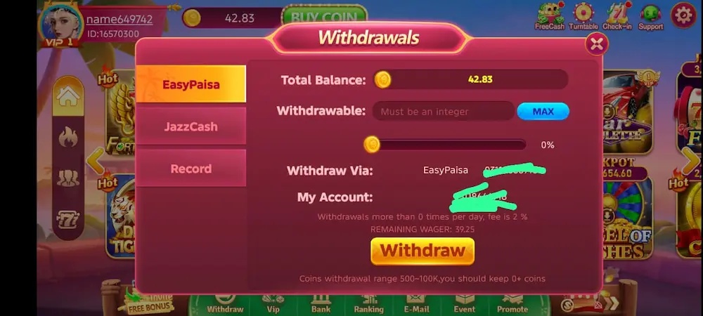 pk67 game withdraw